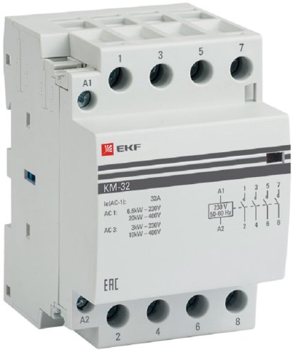 Контактор модульный EKF PROxima КМ 3п 4НО 25А 24В АС фото Контактор модульный EKF PROxima КМ 3п 4НО 25А 24В АС картинка